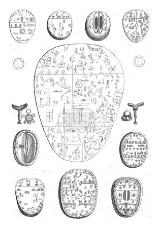 Téléchargez les photos : Tambours magiques des chiffons, Bernard Picart (atelier de), 1727 Différents tambours magiques, utilisés par les habitants de Laponie. - en image libre de droit