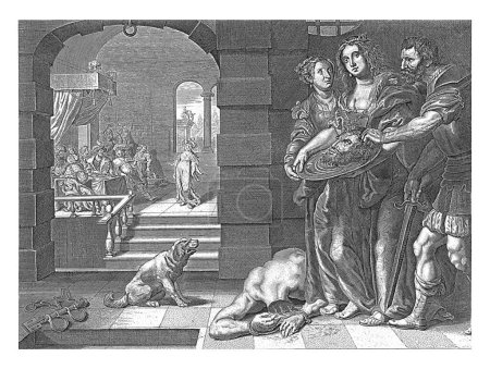 Téléchargez les photos : Hérodias et Salomé avec la tête de Jean-Baptiste, anonyme, d'après Schelte Adamsz. Bolswert, d'après Peter Paul Rubens, 1639 - 1677. - en image libre de droit