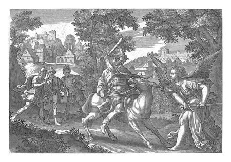 Photo for Balaam and the Donkey, anonymous, after Maerten de Vos, 1630 - 1702 Balaam urges his donkey to continue riding and beats her with a club, - Royalty Free Image