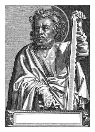 Photo for Apostle Simon, Egbert van Panderen, c. 1590 - 1637 The apostle Simon, leaning on a sword. In his right hand he holds a rolled up sheet of paper. - Royalty Free Image