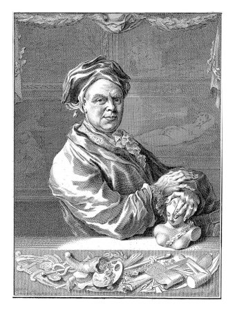 Foto de Retrato de Gerrit Braamcamp, Reinier Vinkeles (I), después de Jacob Xavery, 1766 Retrato del amante del arte de Ámsterdam Gerrit Braamcamp. - Imagen libre de derechos