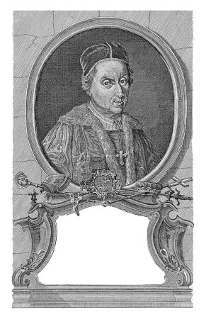 Téléchargez les photos : Portrait de Gerlach de Nassau, anonyme, 1600 - 1699 Portrait de Gerlach dans un ovale. Autour de lui un certain nombre d'objets allégoriques. - en image libre de droit