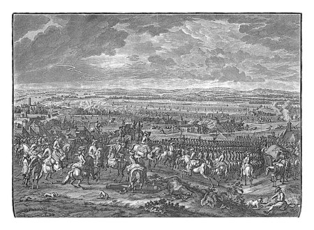 Foto de Batalla de Chiari, 1701, Jan van Huchtenburg, 1729 La batalla de Chieri (Chiari) entre los aliados, dirigida por Eugenio de Saboya, y los franceses y españoles el 1 de septiembre de 1701. - Imagen libre de derechos