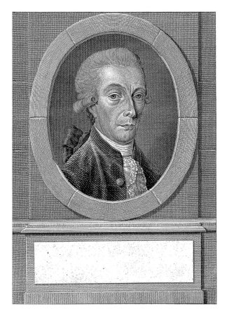 Foto de Retrato de Paulus Gevers en marco ovalado, Leendert Brasser, después de G. Metellus, 1727 - 1793, grabado vintage. - Imagen libre de derechos