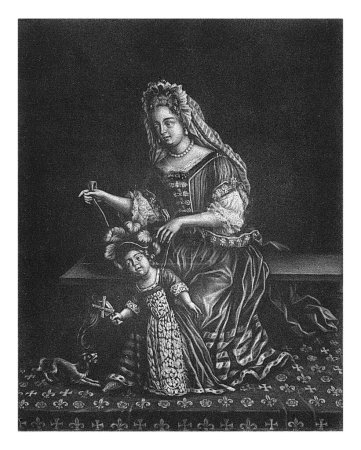 Foto de Retrato del príncipe de Gales con su niñera, Jacob Gole, 1670 - 1724 El joven príncipe de Gales con su niñera. Posiblemente Jacobus Frans Eduard Stuart (1688-1766) también conocido como El Viejo Pretendiente. - Imagen libre de derechos