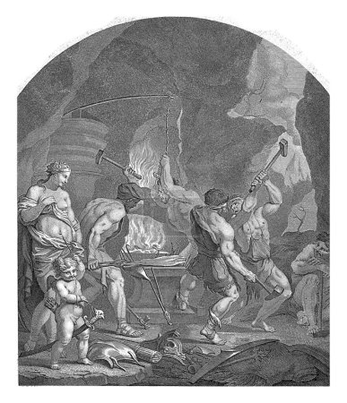 Téléchargez les photos : Vénus dans la Forge vulcaine, Matthijs Pool, 1696 - 1727 Vénus demande à Vulcain de faire des armures pour son fils Énée, car quand il va au combat au Latium. - en image libre de droit