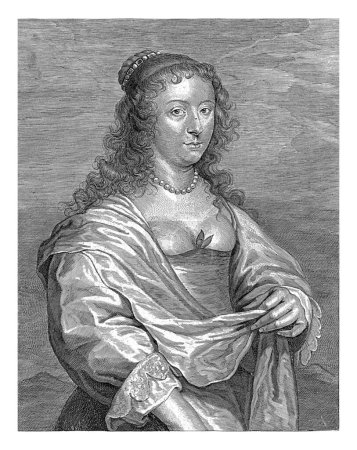 Foto de Retrato de la condesa María Margarita de Berlaymont, Jacob Neefs, después de Anthony van Dyck, 1620 - 1680 María Margarita de Berlaymont, condesa de Egmond. - Imagen libre de derechos