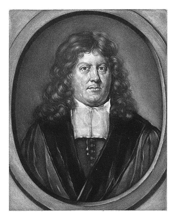 Foto de Retrato de Gerbrand van Leeuwen, Pieter Schenk (I), después de David van der Plas, 1686 - 1713 El predicador y profesor Gerbrand van Leeuwen. - Imagen libre de derechos