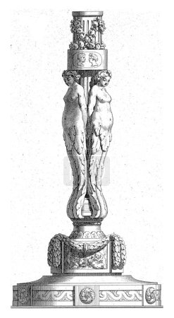Téléchargez les photos : Bougeoir avec demi-figures féminines, Jean François Quarante, 1775 - 1790 Un chandelier orné de deux demi-figures féminines nues. - en image libre de droit