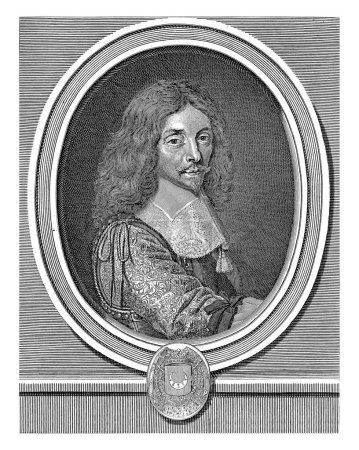 Téléchargez les photos : Portret van Charles de la Porte, Claude I Duflos, 1675-1727, gravé vintage. - en image libre de droit