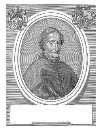 Foto de Retrato del cardenal Vincenzo Petra, Girolamo Rossi (II), después de Pietro Nelli, 1724 - 1762, grabado vintage. - Imagen libre de derechos