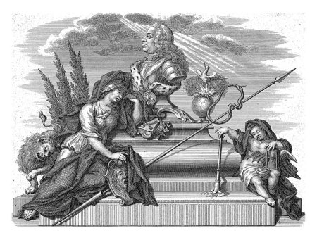 Téléchargez les photos : Allégorie sur la mort du prince Guillaume IV, 1751, Jan Caspar Philips, d'après Hieronymus van der Mij, 1751 - 1752 Allégorie sur la mort du stadier Guillaume IV, le 22 octobre 1751. - en image libre de droit