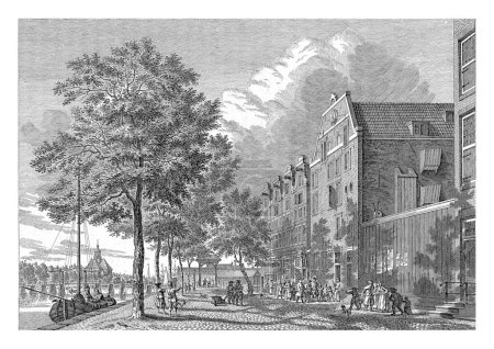 Foto de Vista del Willige Rasphuis en Amsterdam, Simon Fokke, después de Jan de jalá, 1760 - 1783 Vista del Willige Rasphuis en el IJgracht (ahora Prins Hendrikkade) en Amsterdam. - Imagen libre de derechos
