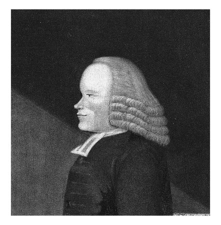 Photo for Portrait of Klaas de Vries, Jan van Heyningen, 1767 The Mennonite minister Klaas de Vries, in profile. He wears a wig. - Royalty Free Image