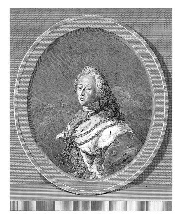 Photo for Portrait of Frederik IV, King of Denmark and Norway, Johann Martin Preissler, after Carl Gustaf Pilo, 1748 - Royalty Free Image