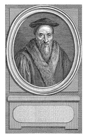 Foto de Retrato de John Calvin, Reinier Vinkeles (I), después de Jacobus Buys, 1788 Retrato del reformador John Calvin. - Imagen libre de derechos