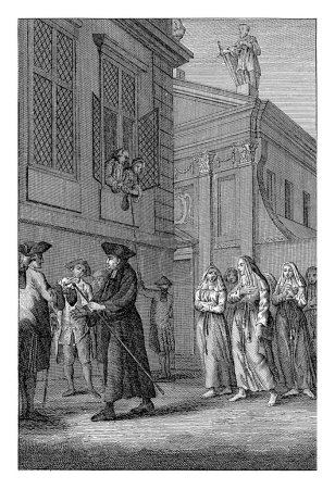 Foto de Procesión de las prostitutas penitentes en Nápoles, Jan Evert Tumba, después de Bernard Picart, 1769 - 1805 Una procesión de prostitutas penitentes en Nápoles. - Imagen libre de derechos