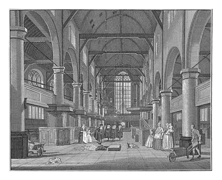 Photo for Interior of the Old Walloon Church, Amsterdam, Gerard Sibelius, after Cornelis Pronk, 1760 - 1765 Interior of the Old Walloon Church on the Oudezijds Achterburgwal in Amsterdam. - Royalty Free Image