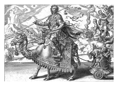 Photo for Triumph of Isaac, Dirck Volckertsz. Coornhert, after Maarten van Heemskerck, 1559 In the foreground Isaac, riding a dromedary. - Royalty Free Image