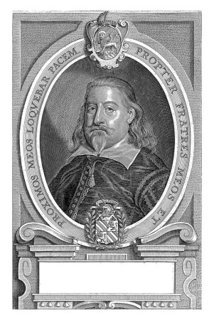Téléchargez les photos : Portrait d'Aloysius Contareno, Pieter de Jode (II), d'après Anselm van Hulle, 1648 Buste portrait d'Aloysius Contareno, diplomate vénitien. En bas à droite : 78. - en image libre de droit