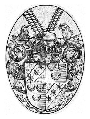 Photo for Coat of arms of the Van Wassenaer and Van Matenesse families, Hendrick Goltzius, 1579 Coat of arms of the Van Wassenaer and Van Matenesse families from Haarlem. - Royalty Free Image