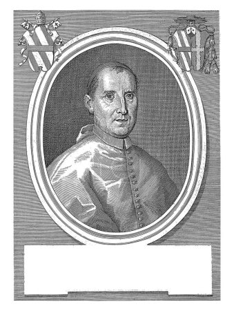 Téléchargez les photos : Portret van kardinaal Giovanni Antonio Guadagni, Rocco Pozzi, d'après Pietro Nelli, 1731-1780, gravé vintage. - en image libre de droit