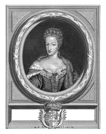 Téléchargez les photos : Portrait de la reine Marie-Anne d'Espagne, Pieter van Gunst, 1659-1700 Maria Anna, reine d'Espagne et princesse de Neubourg. Épouse de Charles II d'Espagne. - en image libre de droit