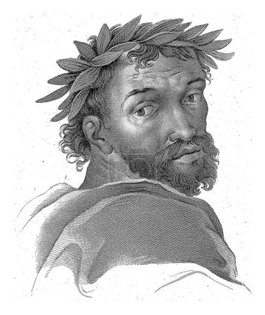 Photo for Portrait of poet Antonio Tebaldeo, Pietro Ghigi, after Luigi Agricola, after Raphael, 1805, vintage engraved. - Royalty Free Image