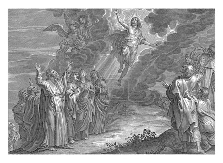 Téléchargez les photos : Ascension anonyme, d'après Abraham van Diepenbeeck, d'après Schelte Adamsz. Bolswert, d'après Pierre Paul Rubens, 1630 - 1702 Ascension du Christ en présence de Marie et Jean et des apôtres. - en image libre de droit