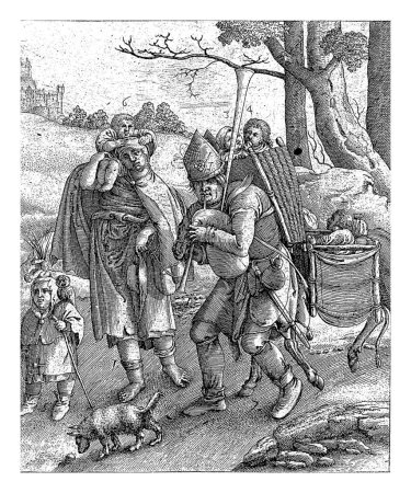 Photo for Cartoon on the Bishop of Munster, 1672, Hendrick Hondius (I), after Lucas van Leyden, 1672 Cartoon on Christoph Bernard von Galen, the Bishop of Munster, 1672. - Royalty Free Image