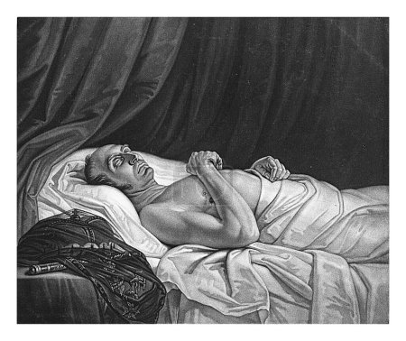 Frederick William, duc de Brunswick-Wolfenbuttel sur son lit de mort, Willem Grebner, d'après Mattheus Ignatius van Bree, 1815-1866 Frederick William, duc de Brunswick-Wolfenbuttel sur son lit de mort.