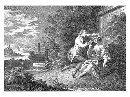 Foto de Phyllis and Demophon, Johann Esaias Nilson, 1731 - 1788, grabado vintage. - Imagen libre de derechos