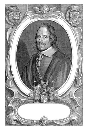 Téléchargez les photos : Portrait du diplomate Philippe Le Roy, Paulus Pontius, d'après Anselm van Hulle, 1648, gravé vintage. - en image libre de droit