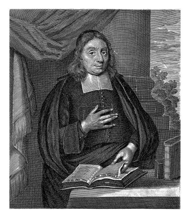 Foto de Retrato del predicador de Ámsterdam Henricus Vos, Barent Velthuysen (posiblemente), 1700 - 1750, grabado vintage. - Imagen libre de derechos