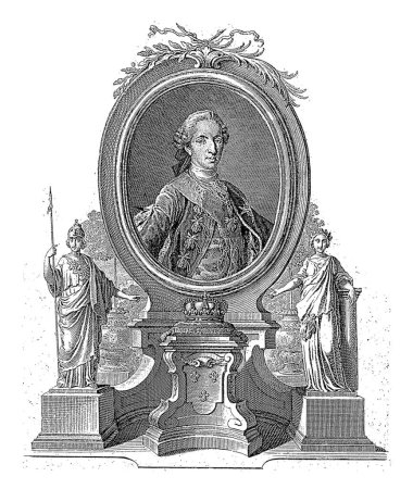 Foto de Retrato de Luis XVI, rey de Francia, Johann Esaias Nilson, 1774 - 1788, grabado vintage. - Imagen libre de derechos