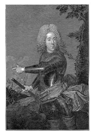 Photo for Portrait of Eugenius of Savoy, Georg Paul Busch, c. 1716 - 1756, vintage engraved. - Royalty Free Image