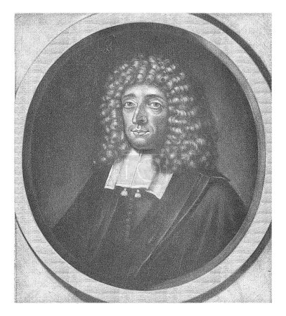 Foto de Retrato del predicador Jacobus Streso, Pieter Schenk (I), 1689, grabado vintage. - Imagen libre de derechos