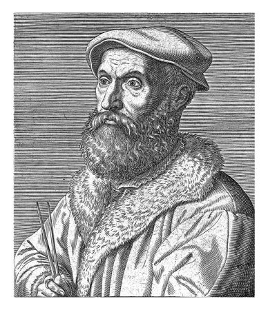 Foto de Retrato de Niccolo Tartaglia, Philips Galle, 1572 Retrato de Niccolo Tartaglia, un famoso matemático italiano. Busto a la izquierda. - Imagen libre de derechos