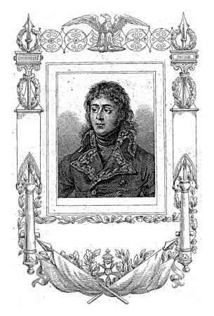Photo for Portrait of Louis-Charles-Antoine Desaix in a Decorated Cartouche, Gabriel-Louis Lacour-Lestudier, after Achille Deveria, 1828 - Royalty Free Image