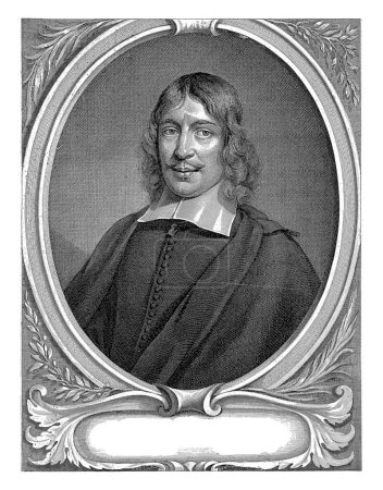 Photo for Portrait of the Cleric Thaddeus Landman, Jan de Visscher, after Jan de Baen, 1687 - 1691, vintage engraved. - Royalty Free Image