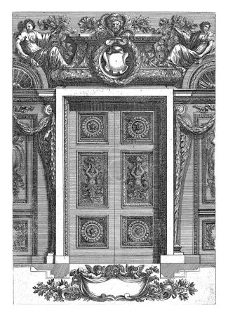 Photo for Double door with six panels, Franz Ertinger, after Jean Lepautre, after 1657 - before 1678 The middle panels are larger, with putti sprouting from leaf vines. - Royalty Free Image