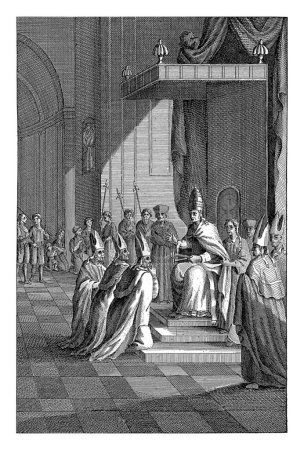 Foto de Tres cardenales son nombrados porteros por el Papa, Jan Evert Grave, después de Bernard Picart, 1769 - 1805 Tres cardenales son nombrados por el Papa como porteros. - Imagen libre de derechos