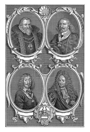 Téléchargez les photos : Portraits d'Eric, Gregers, Niels et Otto Krabbe, Jacob van der Schley, 1725 - 1779 - en image libre de droit