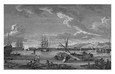 Foto de Puerto de Toulon, Gaetano Testolini, después de Nicolas Marie Ozanne, 1776 - c. 1850 Una vista del puerto de Toulon. Título en el margen inferior. - Imagen libre de derechos