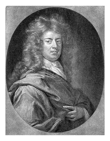 Téléchargez les photos : Portrait du dessinateur et peintre Gottfried Kneller, Pieter Schenk (I), d'après John Smith (graveur / éditeur), 1670 - 1713 - en image libre de droit