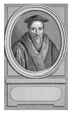 Téléchargez les photos : Portrait de John Calvin, Reinier Vinkeles (I), d'après Jacobus Buys, 1788 Portrait du réformateur John Calvin. - en image libre de droit
