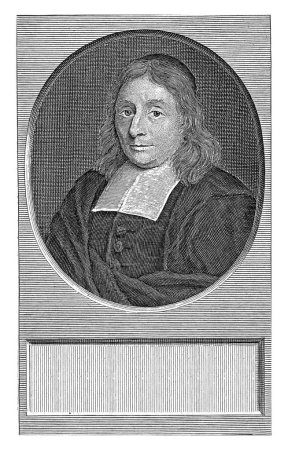 Foto de Retrato de Henricus Vos, Pieter van Gunst, después de David van der Plas, 1659 - 1731 Henricus Vos, predicador y escritor de Ámsterdam. - Imagen libre de derechos