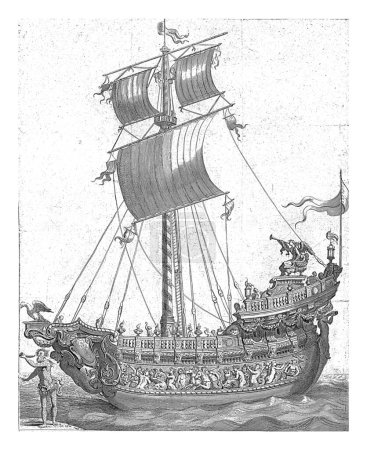 Téléchargez les photos : Navire des Argonautes, Franciscus van der Steen, d'après Carlo Pasetti, d'après Nicolaus van Hoeij, 1667 Le navire conçu par Carlo Pasetti qui a été exposé lors de la célébration festive. - en image libre de droit