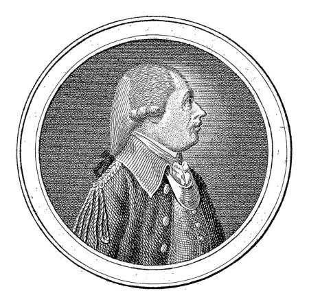 Téléchargez les photos : Portrait de Leendert van Zwyndrecht, Abraham Jacobsz. Hulk, avant 1787 Buste de Leendert van Zwyndrecht et profil à droite dans un médaillon. - en image libre de droit