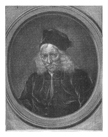 Foto de Retrato de Jacob van Hoorn, Jan de Groot, 1734 - 1776 Jacob van Hoorn a la edad de 97 años. Alguna información biográfica en el margen. - Imagen libre de derechos